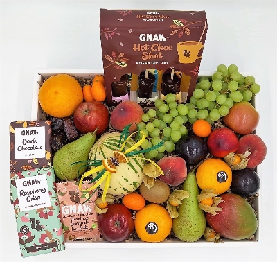 fruit and vegan chocolate luxury fruit basket