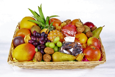 Medjoul date , fruit and walnut basket